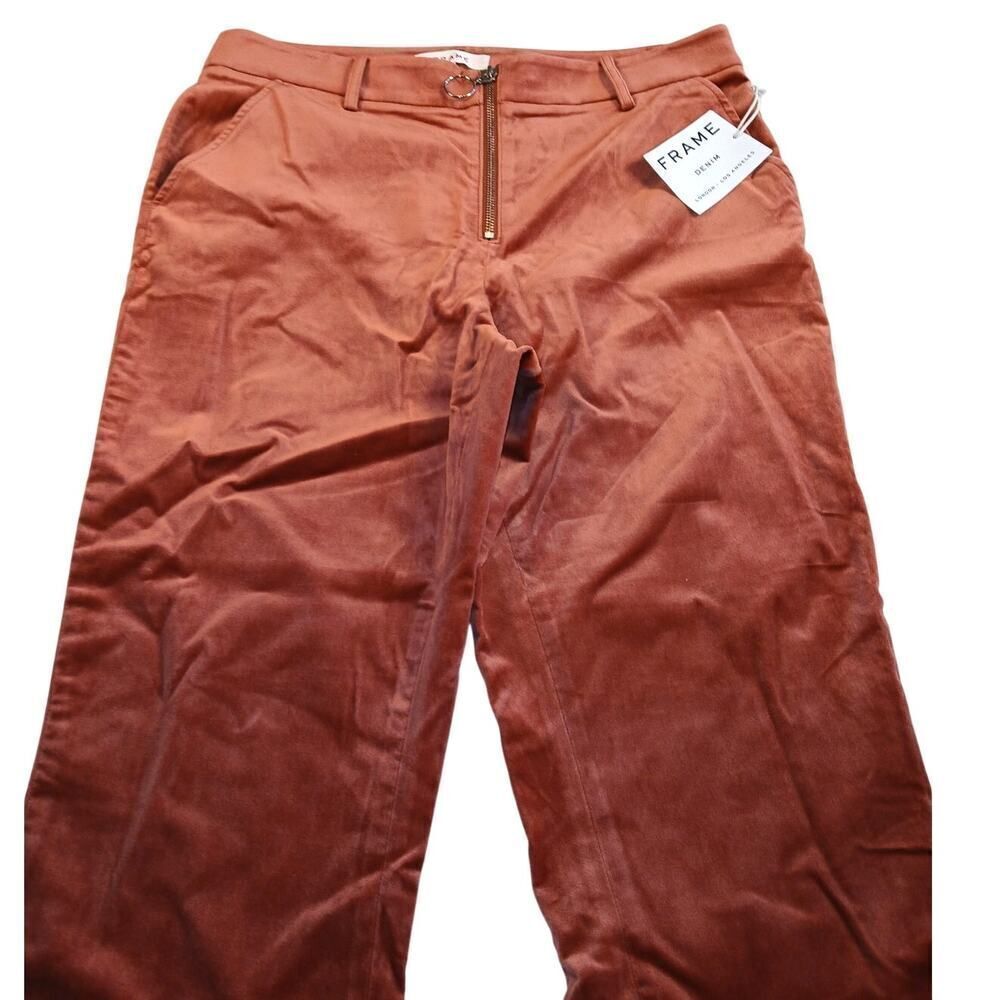 Frame Denim Womens New w/Tags Salmon Velour Trouser Pants - Size 10